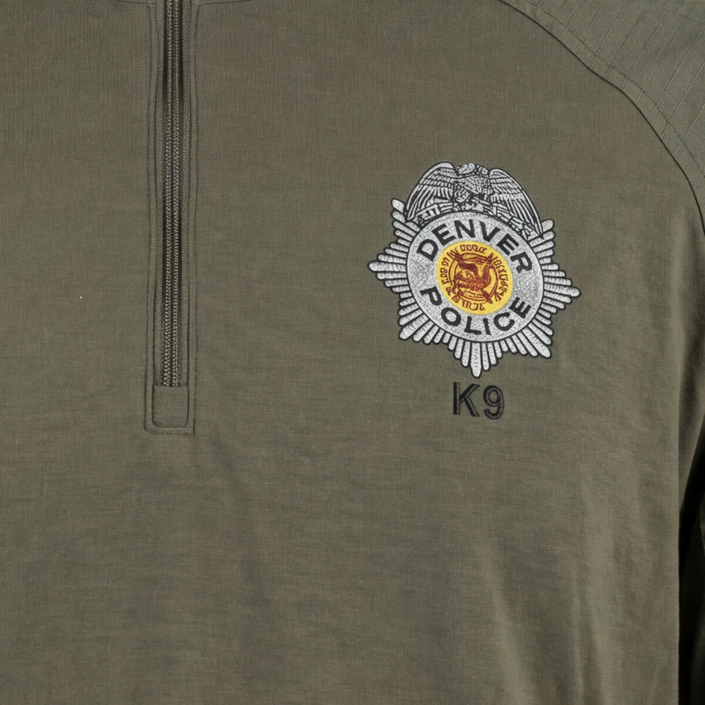 Embroidered Denver Police K9 patch on tactical uniform